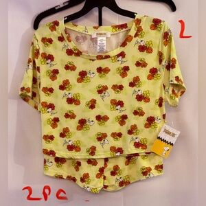 Peanuts Yellow and Red Floral Pajama Set